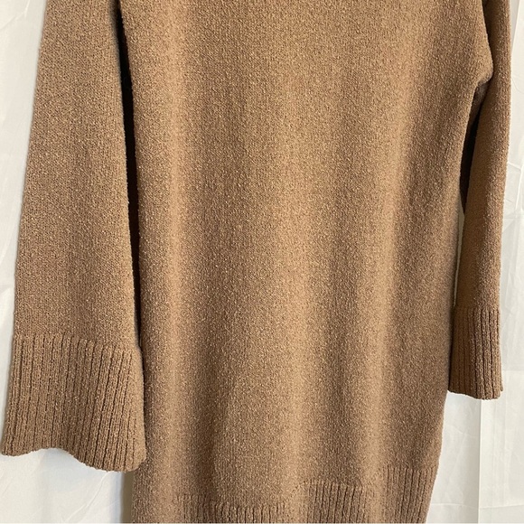 Women’s Brown Long Wide Sleeve Sweater Mini Dress Size Small - Picture 3 of 14